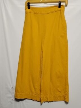 Madewell High-Waisted Wide-Leg Mustard Yellow Gold Cropped Womens S